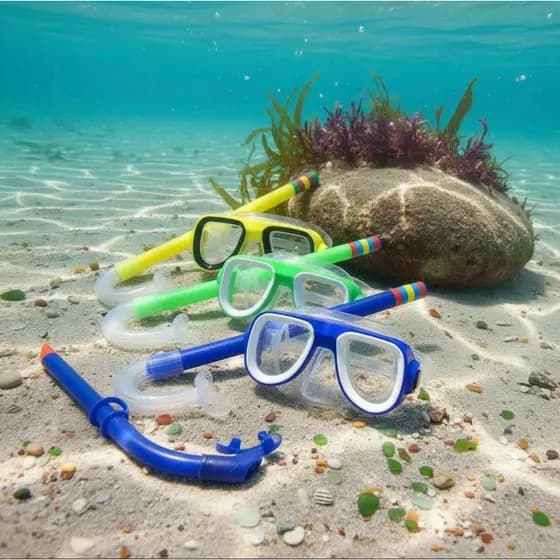 Kit De Mergulho Snorkel E Mascara De Natação Infantil
