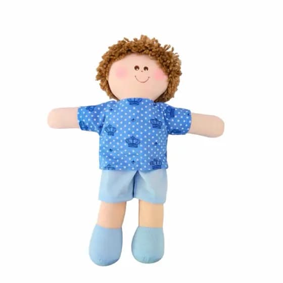 Boneco De Pano 30cm Cabelo Castanho Direto Da Fábrica Oferta