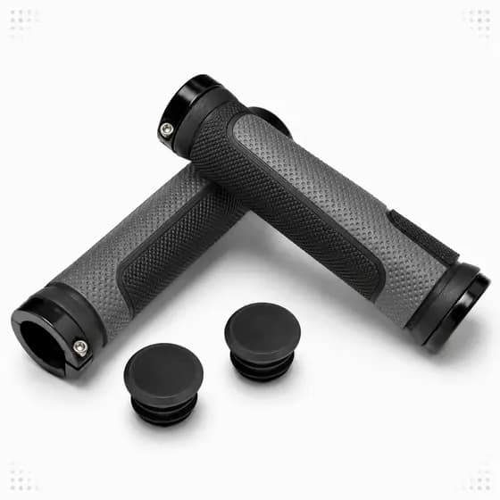 Manopla Punho Mtb 2 Travas Aluminio Borracha Bike Grip