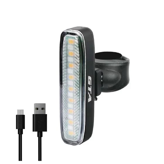 SINALIZADOR TRASEIRO 100 LUMENS BRANCO/AZUL/VERMELHO RECARREGAVEL