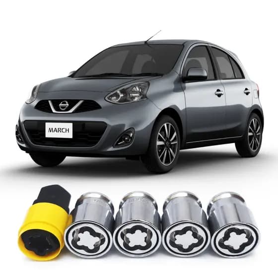Trava porca Parafuso Antifurto Nissan March 2013 a 2021