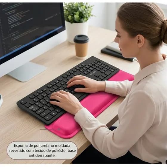 Apoio Punhos Ergonômico Teclado Almofada Rosa Computador