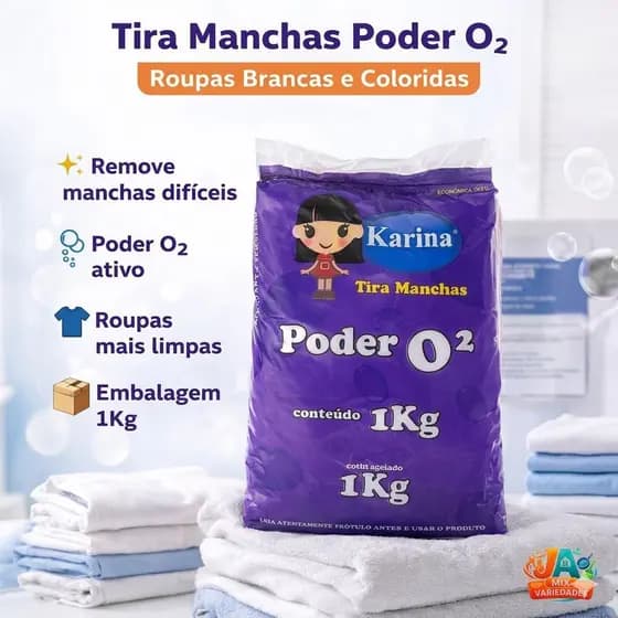 Tira Manchas Karina com percabonato de sódio Poder O2 1kg Refil