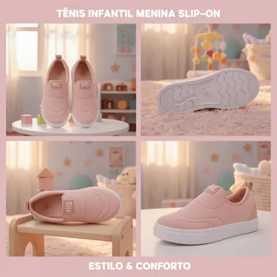 Tênis Infantil Unissex para Escola Sem Cadarço