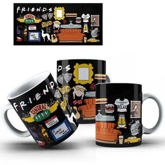Caneca Friends Série de Porcelana COM NOME - Vários modelos