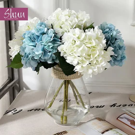 Buquê de Pompom Artificial Grande com 9 Flores Ideal para Decoração de Arranjos, Casa, Casamentos e Eventos - BY800578