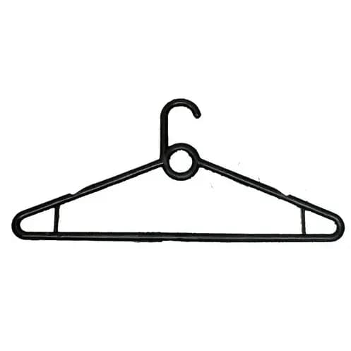 Cabide Adulto Plástico Preto Modelo Olhal Kit 48 Unidades