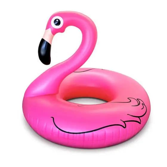 Boia Bote Inflável Flamingo Grande 90 cm Rosa Infantil Criança Piscina Praia Verão