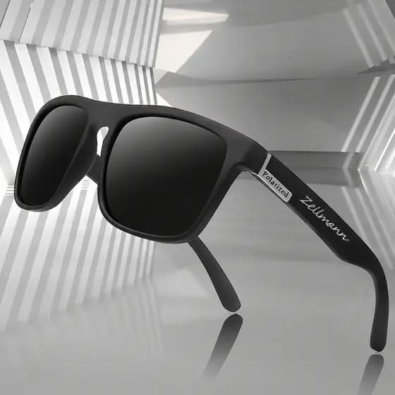 Óculos De Sol MASCULINO Polarizado Quadrado Clássico Luxo Proteção 400 UV - ZELMAANN