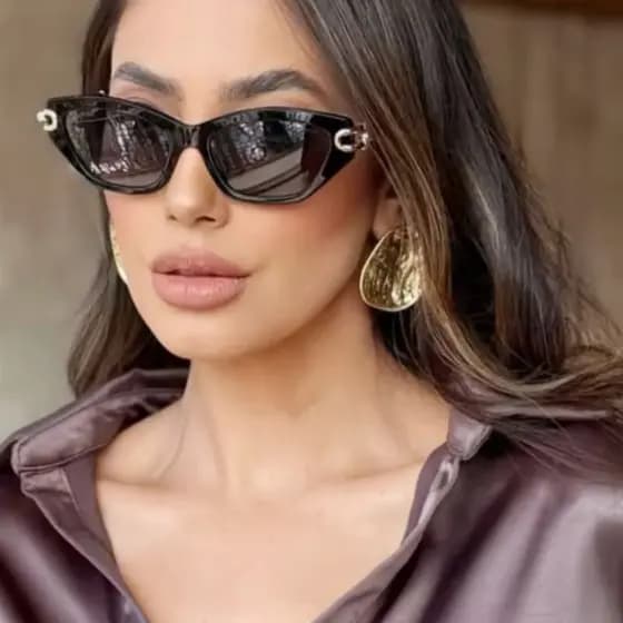 Europeu americano na moda olho de gato High-End sentir óculos de sol feminino Anti-ultravioleta Hip-Hop óculos de sol se