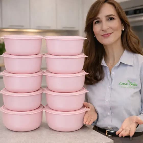 Kit 10 Potes Plásticos 1L com Tampa | Bowl Hermético 1000ml | Marmita para Cozinha, Freezer e Micro
