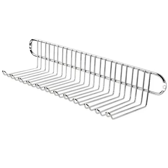 Suporte Porta Espetos de Parede em Aço Cromado Utensilio Organizador 22 Espetos Churrasco