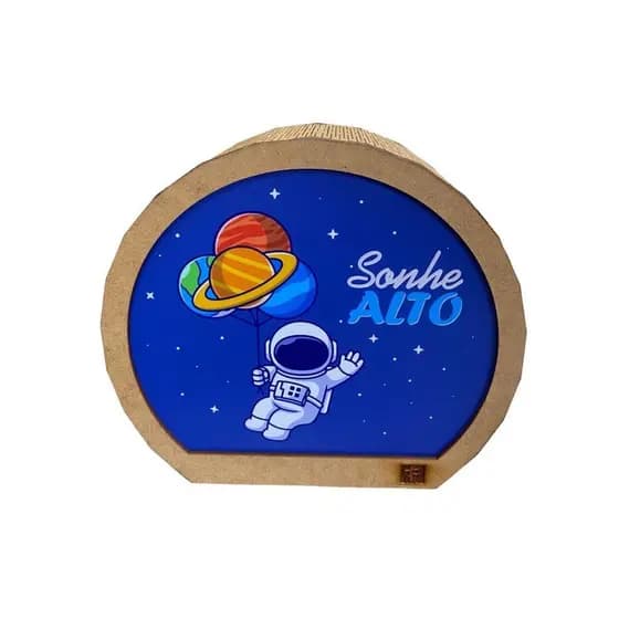 Luminária de Mesa Decorativa Astronauta Sonhe Alto Bivolt