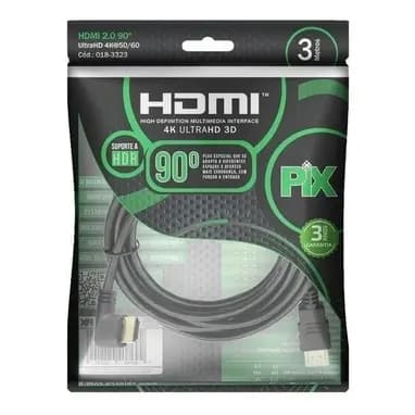 Cabo Hdmi 2.0 90º 4k 3d Ultrahd 19 Pinos Ps4 Xbox 3 Metros L