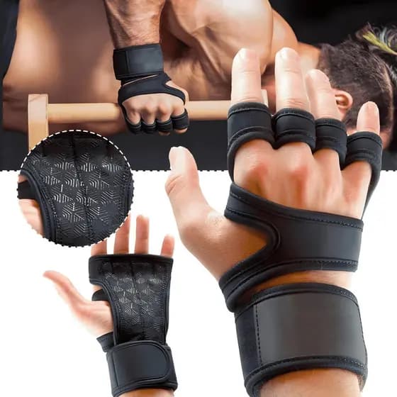 Luva Academia Com Munhequeira Musculação Treino Esportiva Luvas Ciclismo Ginástica Grip