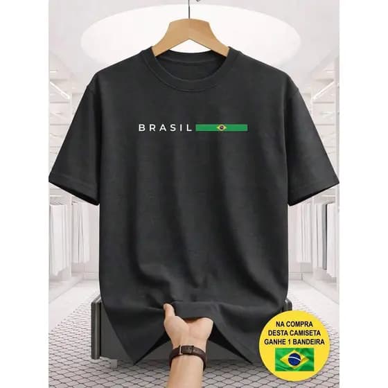 Camiseta Brasil Unissex Bandeira Seleção Brasileira Copa do Mundo Masculina Feminina