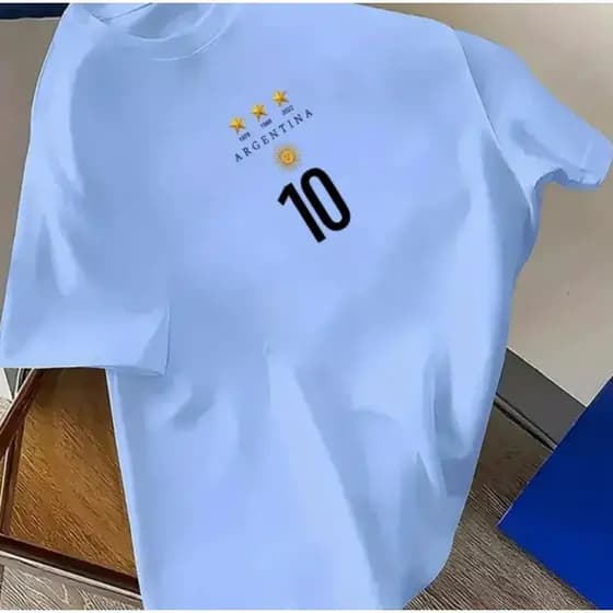 Camiseta Masculina Argentina Tri campeão Camisa Premium Futebol Time Camisa Premium 100% Algodão Blusa Feminina