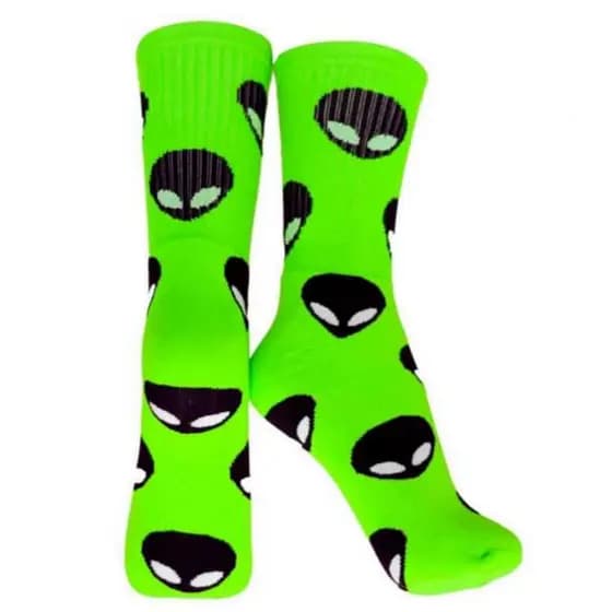 Meia Cano Alto ET Alien Algodão Casual Academia Skate