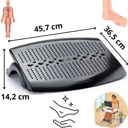 Apoio Ergonômico Para Pés Ajustável Suporte Descanso Pés Anti-Fadiga Conforto Escritório Home Office