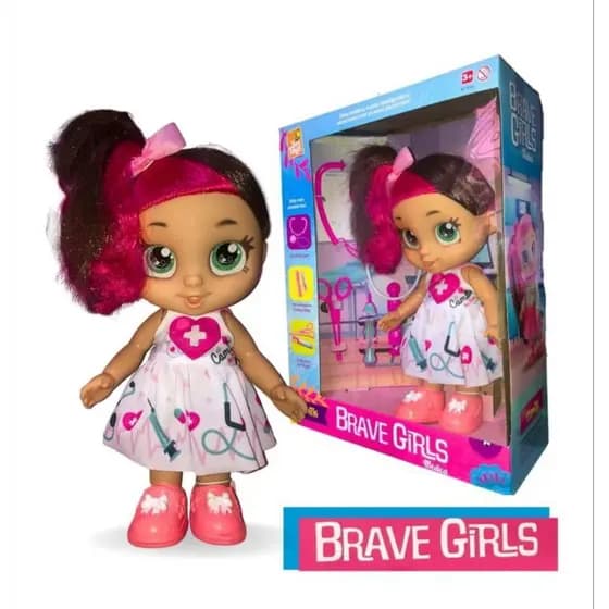 Boneca Brave Girls Médica com Acessórios Brinquedo Educativo