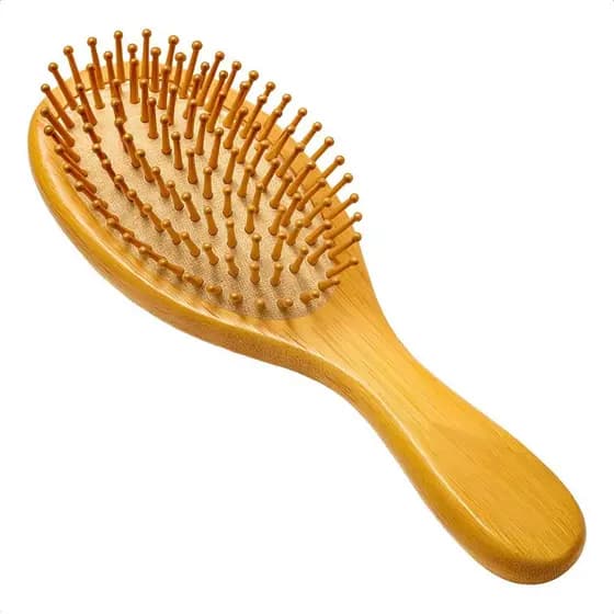 Escova de Cabelo de Bambu Antifrizz Reduz Quebra e Frizz