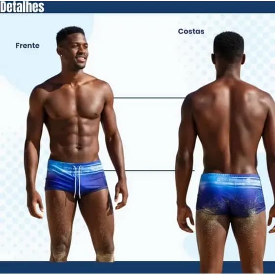 kit 2 sungas boxer masculina estampada/moda verão praia piscina natação