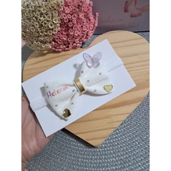 Laço Faixinha Com Nome, Laço Infantil, Laço Borboleta, Laço Coração, Laço Personalizado