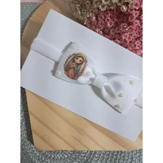 Laço Faixinha, Laço Infantil, Laço Nossa Senhora Guadalupe, Laço Branco, Laço Personalizado