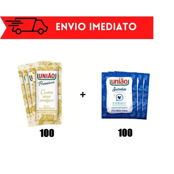 100 Açúcar União + 100 Adoçante União
