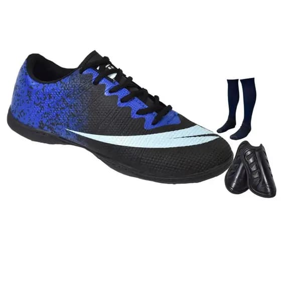 Chuteira FUTSAL Quadra Adulto Infantil com MEIÃO e CANELEIRA Colada e Costurada Promoção