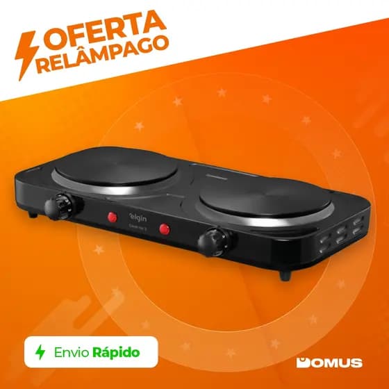 Fogão Cooktop Elétrico 2 Boca 5 Temp Double Cook 2000W FG02 Elgin