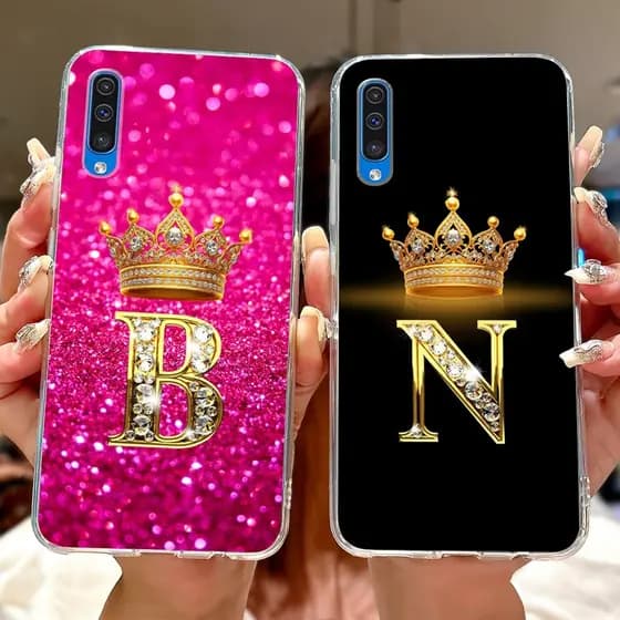 Para Samsung Galaxy A50 Caso SM-A505F Capa Bonito Coroa Letras Macio Silicone Casos De Telefone A30S A50S A507F A307F Pá