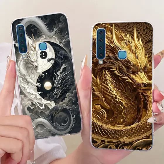 Para Samsung Galaxy A9 A7 2018 Caso SM-A750F A920F Legal Moda Dragão Dos Desenhos Animados Capa Macia A9s A 9 2018 Telef