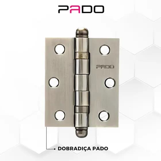 Dobradiça Pado P/ Porta Pado 3530 Bronze C/ Rolamento 3 Pçs