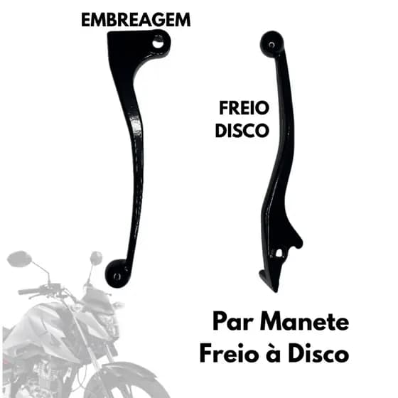 Par Manetes Freio à Disco e Embreagem Moto Cg Titan Fan 125 150 160 Preto Alta Resistência