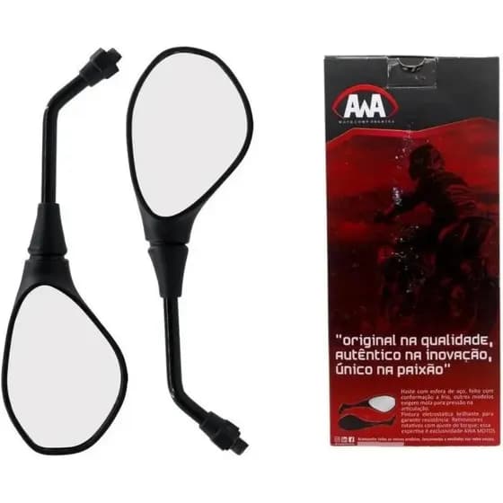 Par Retrovisor Moto Mini Bmw Gs650/F800 Fixo Rosca 10mm Padrão Honda Preto