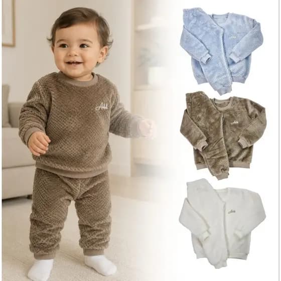 Conjunto Fleece Premium Infantil Bebê Menino e Menina Tamanhos 1, 2 e 3