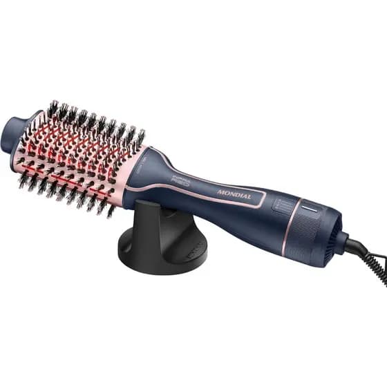 Escova Secadora 3 em 1 Seca Alisa e Modela Infrared Mondial Azul ES-01-IR 1200w - Bivolt