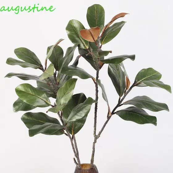 Planta De Magnólia Artificial AUGUSTINE , 2 Garfos Grande Ramo De Árvore Simulada , Plantas Artificiais De 110 Cm