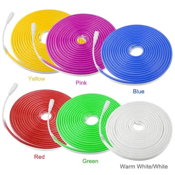 5mts Mangueira Fita Led Neon Flex 6x12 Plug + 01 Fonte 12v