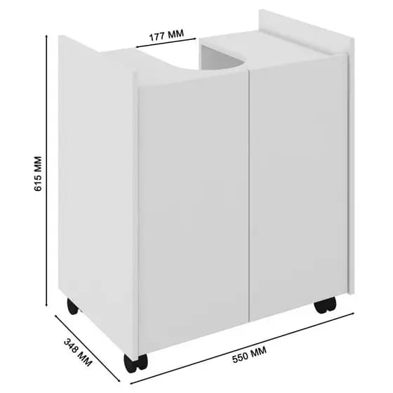 Gabinete Armário Coluna de Pia Banheiro Branco - Decoração Diferente