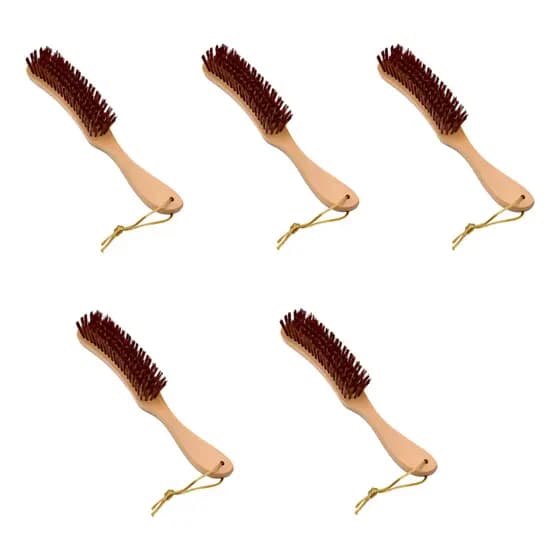 kit 5/10 Escova Madeira Macia Curvada Barbeiro Barba Degrade hairdro