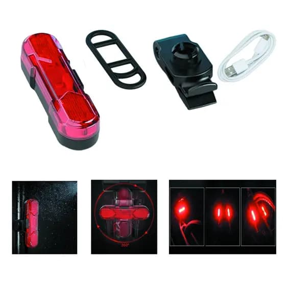 2/4/6/8 Pisca Bike Sinalizador Luz Traseira Led Recarrega 120 lúmens gira 360 bateria longa 6 horas