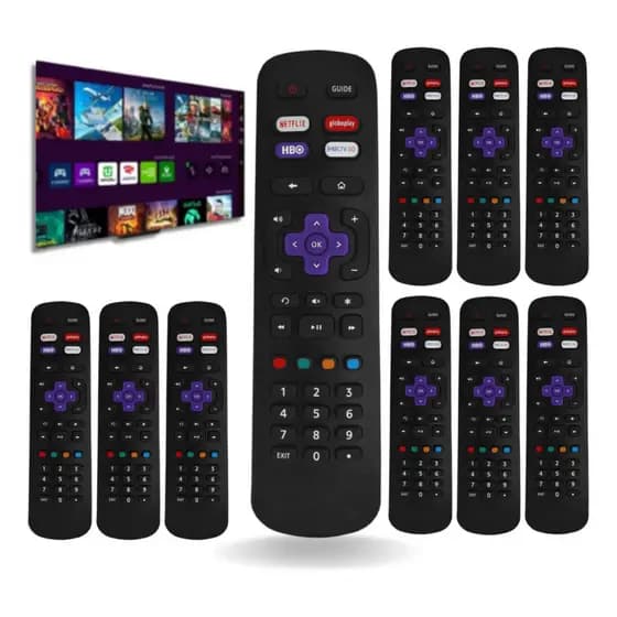 Kit 10 Controle Remoto Compatível Roku Tv Todas as Marcas Smart Substituição Reposição