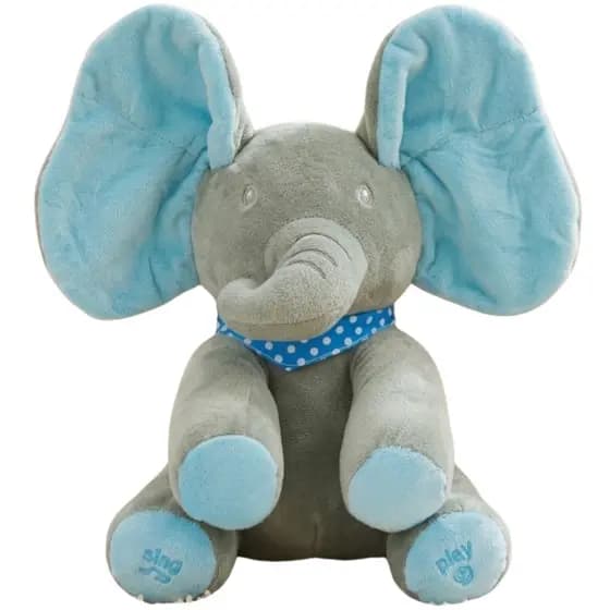 Pelucia Infantil Elefante Elefantinho Interativo com Som Castela
