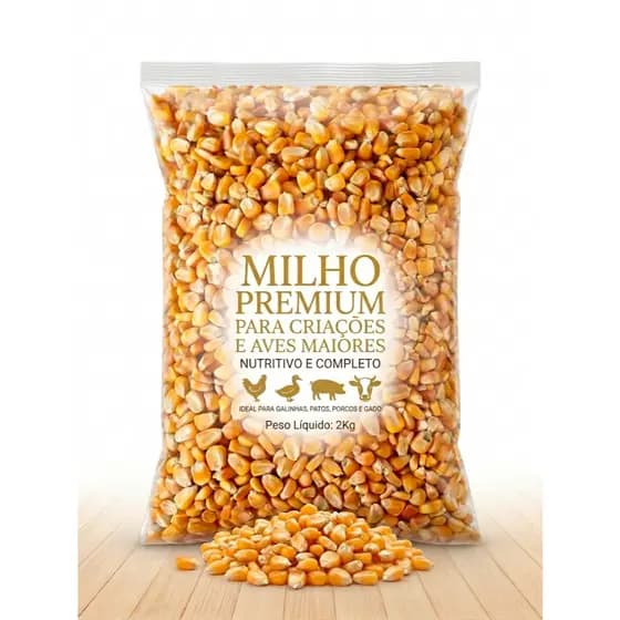 Pacote de Milho em Grãos Premium Duraci 2kg – Ideal para Galinhas Patos Porcos e Gado Milho a Granel