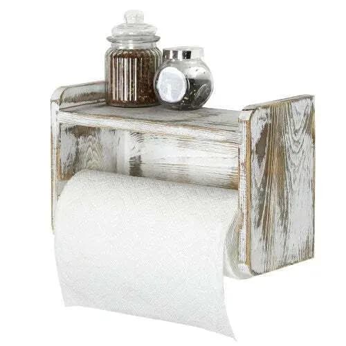 Porta papel toalha horizontal de parede com prateleira superior organizadora de temperos Gourmet