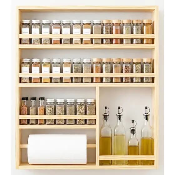 Armário Porta Temperos de Parede Preto - Suporte P/ Condimentos e Azeites com Nichos Duplos Gourmet