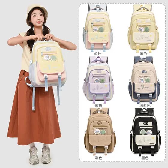 Nova mochila elegante, de múltiplas camadas, moderna e fofa para estudantes do ensino fundamental e médio, charmosa e ve