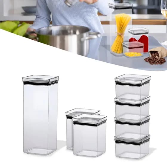 Kit 7 Potes Herméticos Com Tampa de Alta Performance Para Alimentos em Geral